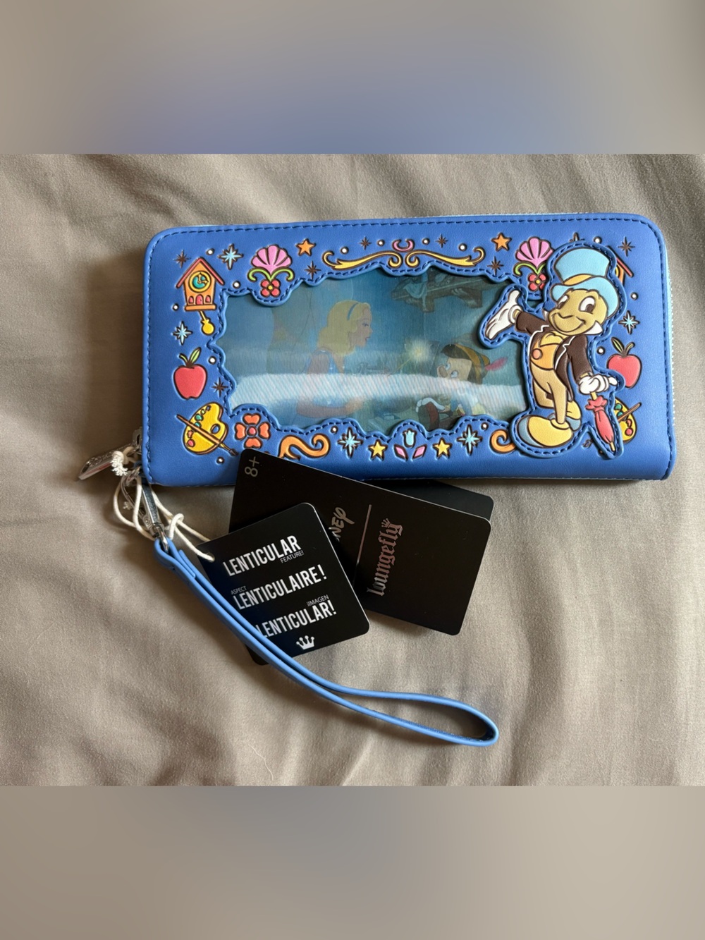 🔥 Loungefly Blue Pinocchio Lenticular Wristlet Wallet